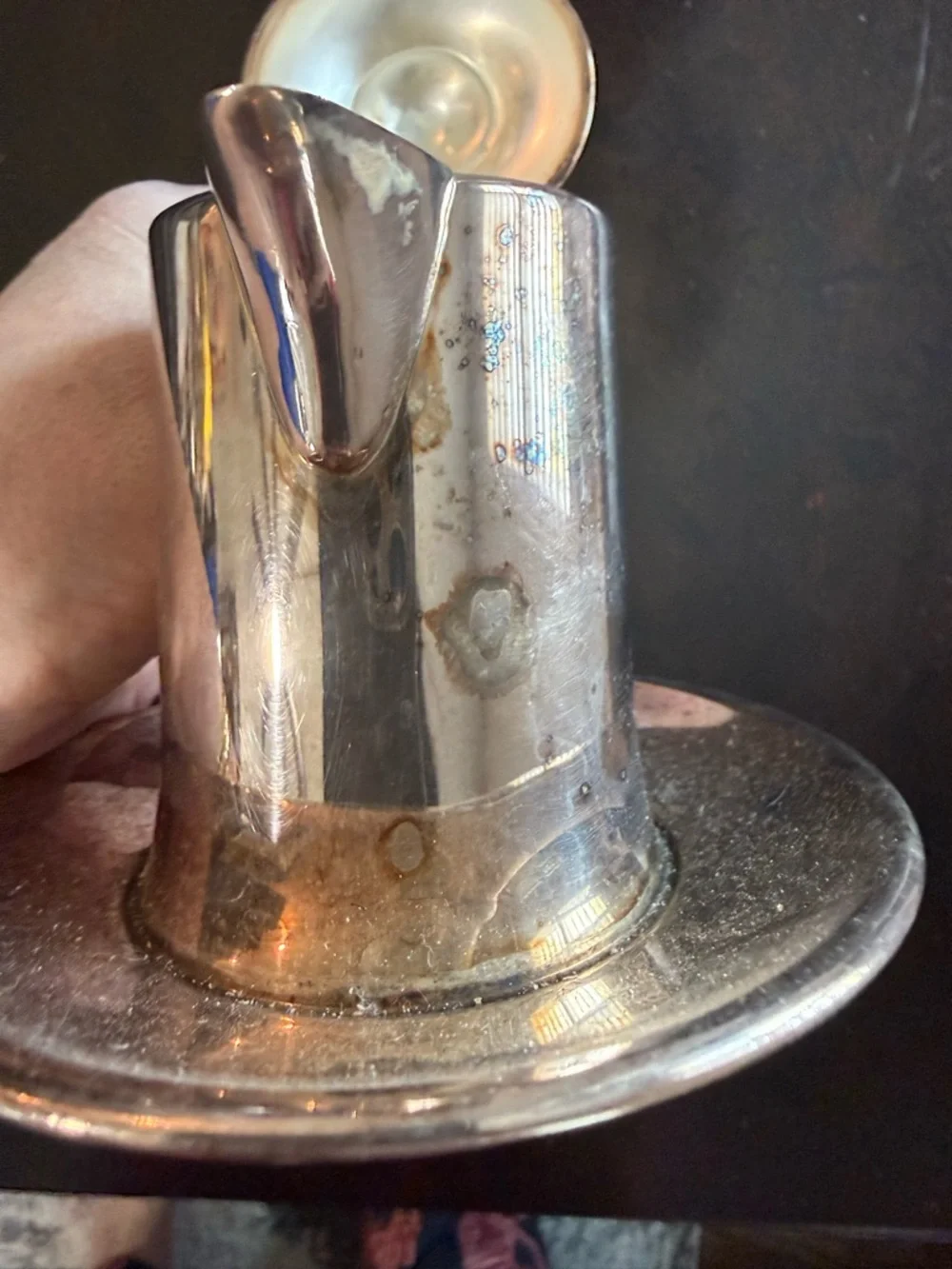 Vintage Silver Creamer Saucer - Silver - Picture 7 of 7